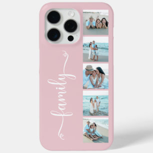 Script Family Photo Blush Pink iPhone 15 Pro Max Case
