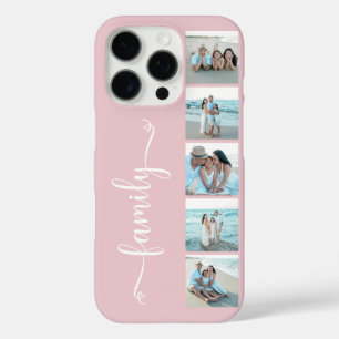 Script Family Photo Blush Pink iPhone 16 Pro Case
