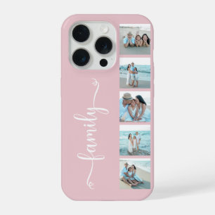 Script Family Photo Blush Pink iPhone 15 Pro Case
