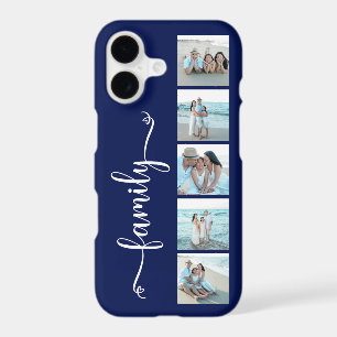Script Family Photo Navy Blue