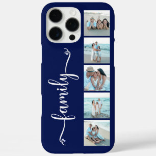 Script Family Photo Navy Blue iPhone 16 Pro Max Case