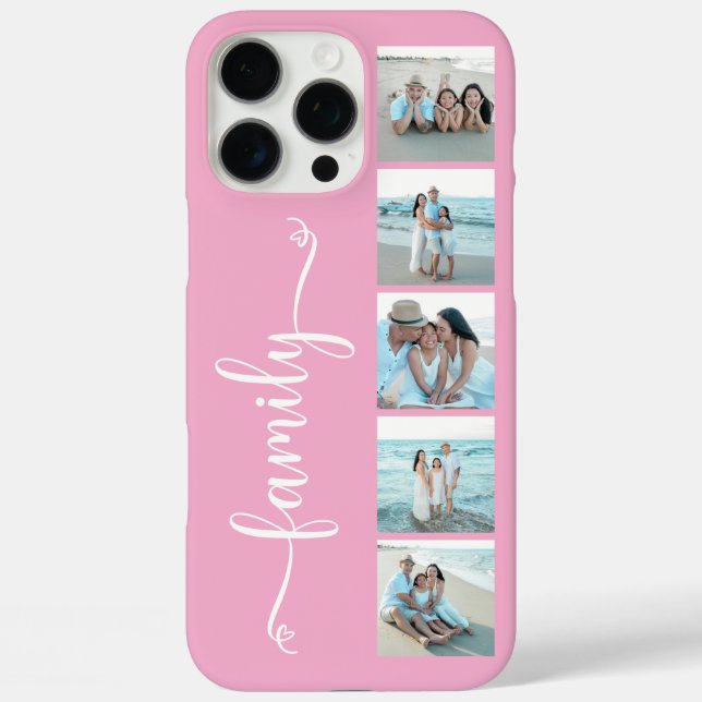 Script Family Photo Pink Case-Mate iPhone Case (Back)
