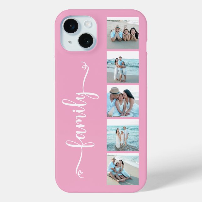Script Family Photo Pink Case-Mate iPhone Case (Back)