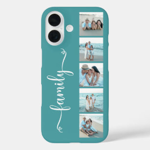 Script Family Photo Teal iPhone 16 Case