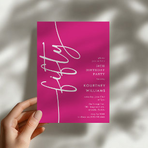 Script Fifty' 50th Birthday Invitation
