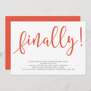 Script Finally Editable Colour Engagement Party In Invitation