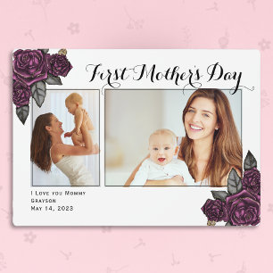 Script First Mother's Day Photo Plaque