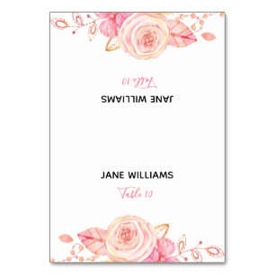 Script Floral Bridal Shower Place Cards
