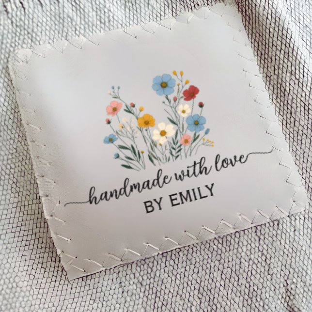 Script Floral clothing label for handmade items Grosgrain Ribbon (Creator Uploaded)
