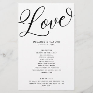Script Flourish Personalised Black Paper Program