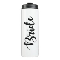 Script Font Bride Drink Bottle Tumbler