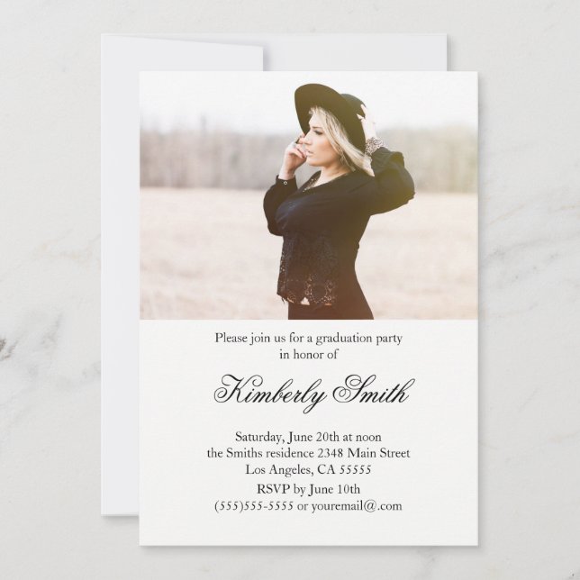 Script font graduation invitation (Front)