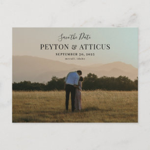 Script Font Landscape Photo Save the Date Postcard