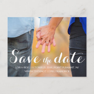 Script Font Save the Date photo postcard