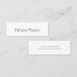 script-font-style minimal elegant & modern white mini business card