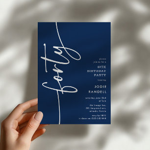 Script Forty' 40th Birthday Invitation
