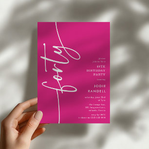 Script Forty' 40th Birthday Invitation