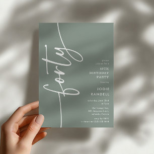 Script Forty' 40th Birthday Invitation