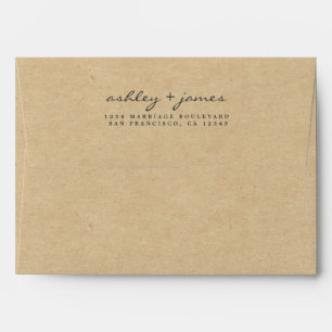 Script Future Mr Mrs Kraft Wedding Return Address Envelope