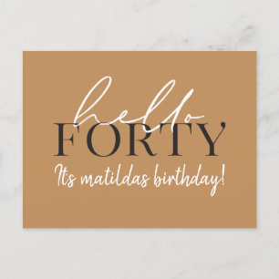 Script & geometric 40th birthday invitation