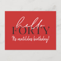 Script & geometric 40th birthday invitation