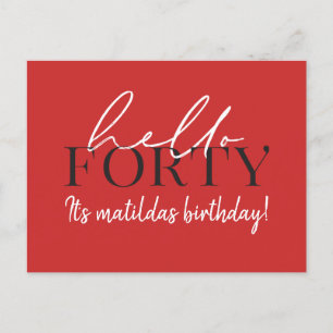 Script & geometric 40th birthday invitation