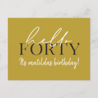 Script & geometric 40th birthday invitation