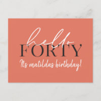Script & geometric 40th birthday invitation