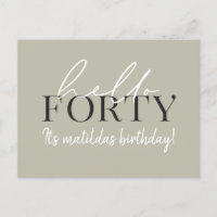 Script & geometric 40th birthday invitation