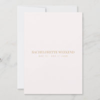 Script Gold & Blush Pink Bachelorette Weekend Card
