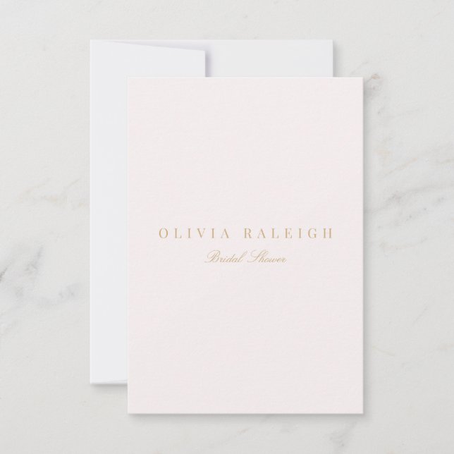Script Gold & Blush Pink Bridal Shower Invitation (Front)