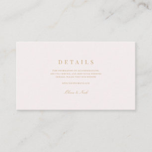 Script Gold & Blush Pink Wedding Details  Enclosure Card