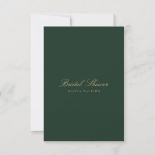 Script Gold Forest Green Bridal Shower Invitation