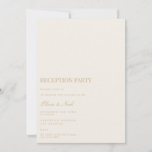 Script Gold & Ivory Reception Invitation Card