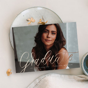Script Grad Modern Graduation Foil Invitation