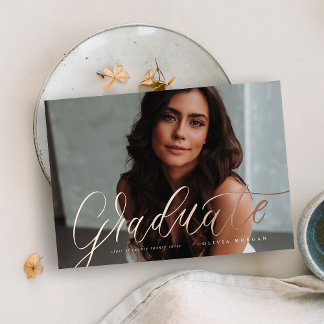 Script Grad Modern Graduation Foil Invitation