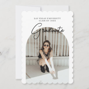 Script Graduation 2-sided Photo Portrait Party  In Invitation