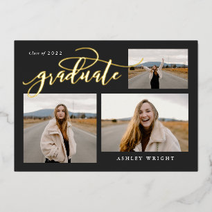Script Graduation Simple 3 Photo Collage Party Foi