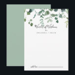 Script Green Foliage Wedding Words of Wisdom  Advice Card<br><div class="desc">This script green foliage wedding words of wisdom advice card is perfect for a modern wedding. The design features watercolor hand-drawn elegant botanical eucalyptus branches and leaves, arranged in beautiful bouquets and geometric patterns. These cards are perfect for a wedding, bridal shower, baby shower, graduation party & more. Personalise the...</div>