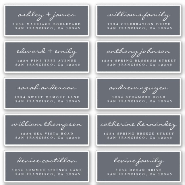 Script Guest Address Labels ORDER 6” or 8” sheet! (Front)