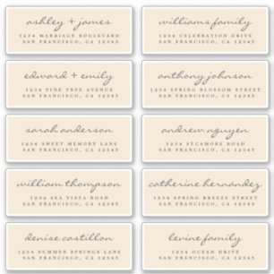Script Guest Address Labels ORDER 6” or 8” sheet!