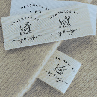  Script Handmade by Custom logo cut and sew  Grosgrain Ribbon