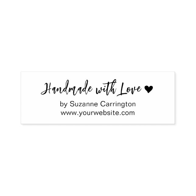 Script Handmade with Love Heart. Business Self-inking Stamp (Design)