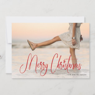 Script Handwriting Merry Christmas Photo Card