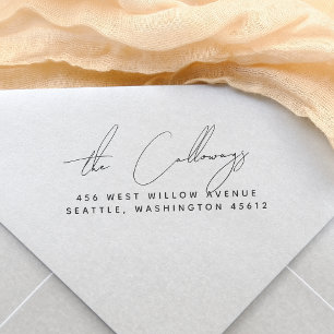 Script Handwriting Name & Return Address Rubber Stamp