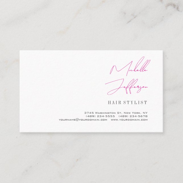 Script Handwriting Trendy Business Profile Card (Front)