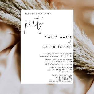 Script Happily Ever After Party Wedding Reception Invitation