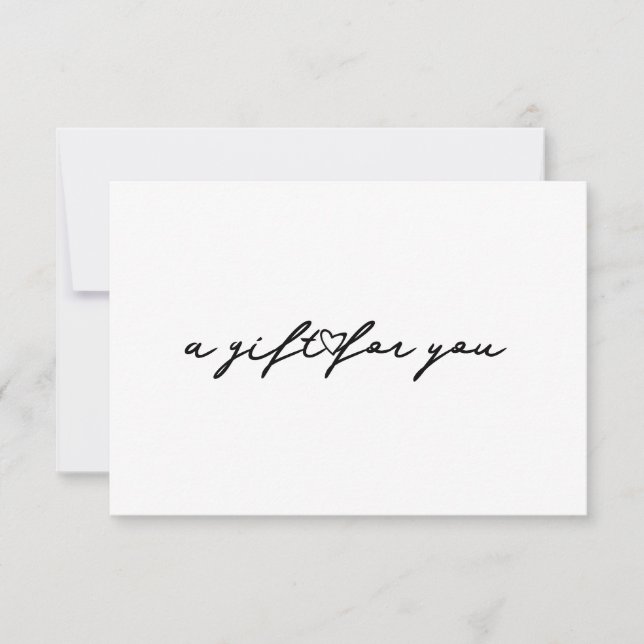 Script Heart Beauty Gift Certificate Invitation (Front)