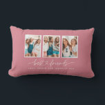 Script heart cute modern multi photo best friends  lumbar cushion<br><div class="desc">Script heart cute modern multi photo best friends triptych gift</div>