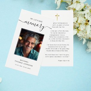 Script In Loving Memory Funeral Photo Prayer Card